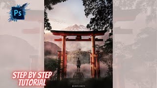 [ Photoshop Manipulation ] Japanese |Tori gate| Mountains | Photomanipulation | Full Tutorial 2023