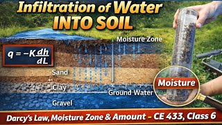 Infiltration of water into soil, wetting front - CE 433, Class 6 (22 Jan 2024)