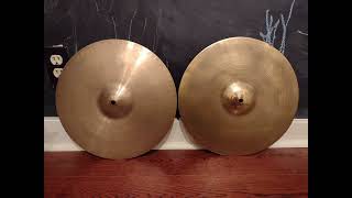 Vintage 1950s Small Stamp A Avedis Zildjian 14 Hi-Hat Cymbals 755g 1165g
