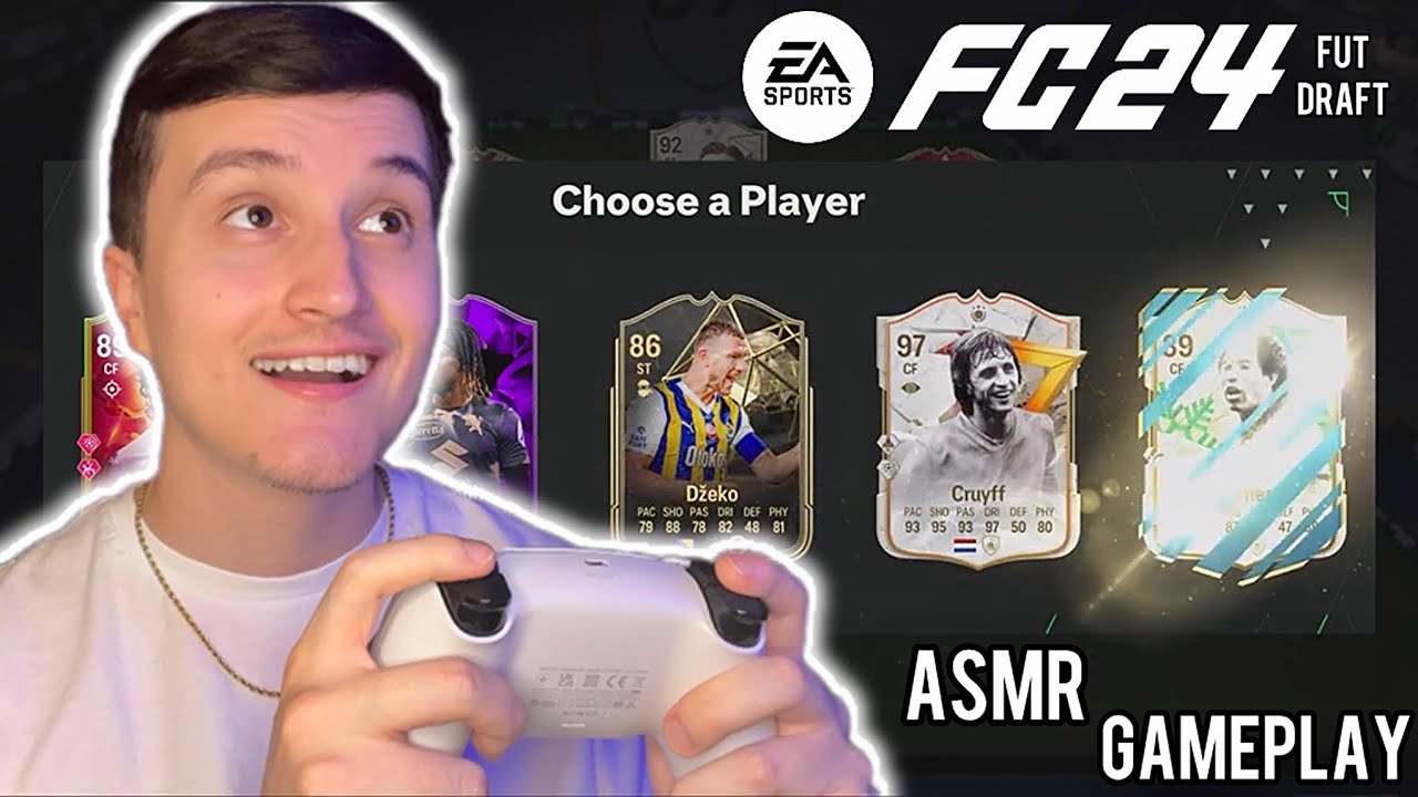 ASMR Gaming | EA FC 24 FUT Draft ⚽️🎮 (gum chewing + controller sounds)