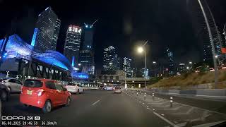 A night drive on the Ayalon Road (highway 20) in Tel Aviv. 670 days in captivity, policemen on bikes