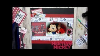Meeting Mickey|Disney Scrapbook Process Video|12X12