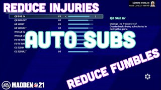 Why Auto Subs Are Critical In Madden 21 And What To Set Them At!