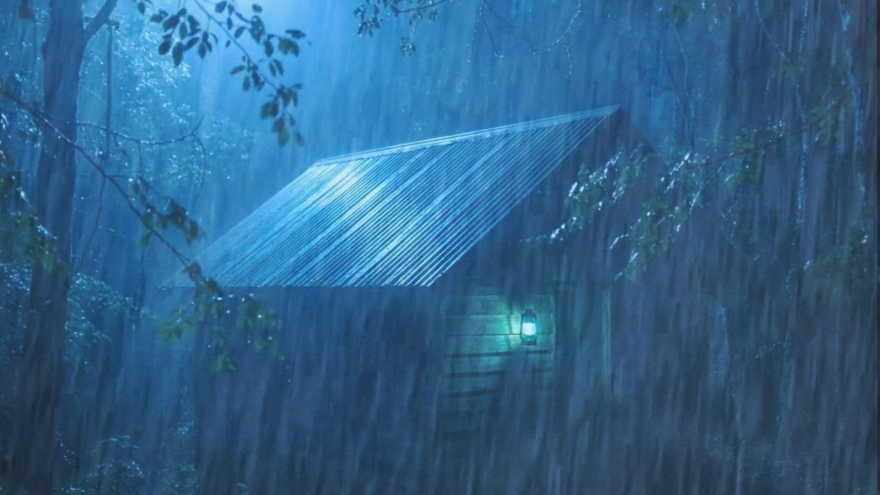 ⛈️Rain and Thunderstorm Sounds 🌧️ Calm Heavy Rain on Metal Roof in Cozy Night for Deep Sleep Relief😴