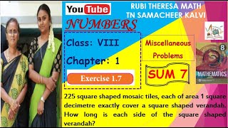 TN SAMACHEER KALVI _8TH MATHS _ NUMBERS _Chapter 1_ Exercise 1.7 _ Sum 7_ Miscellaneous Problems