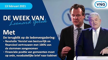 Resolutie herstel bestuurlijk en financieel vertrouwen aangenomen - Week Leonard Geluk 13 feb 2021