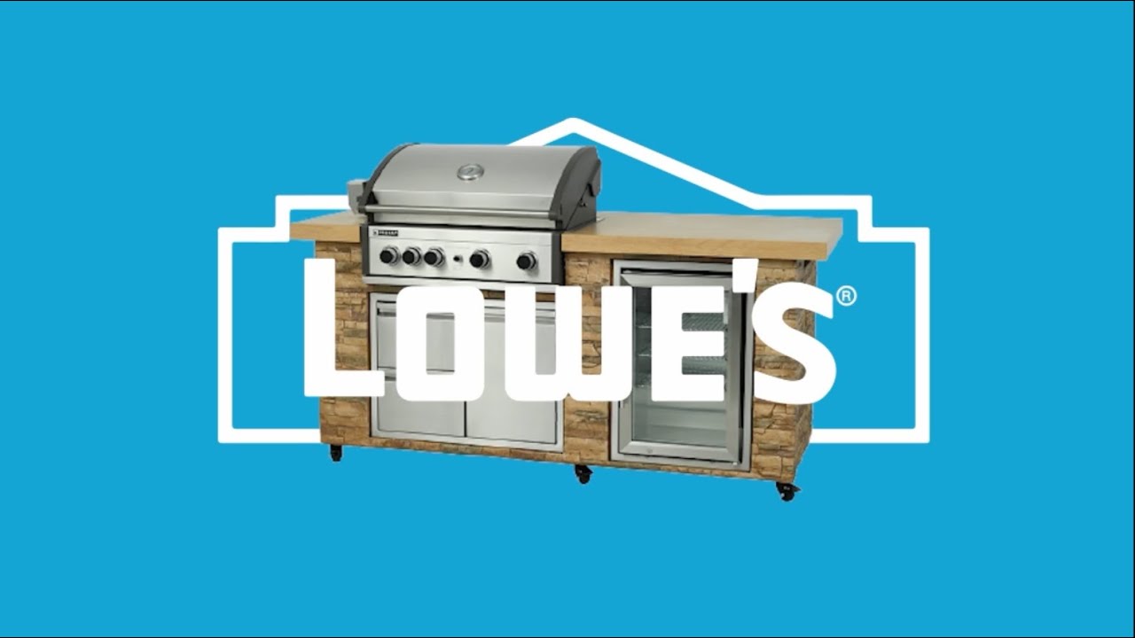 Lowe's Prokan Grills  78 Inch Elite 4B Golden White Grill Island