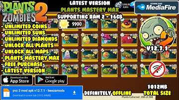 plants vs zombies 2 mod apk v12.7.1 new update | latest version, new event assets, unlock all plants