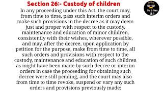 Section 26 Custody of children in Hindi | HMA 1955