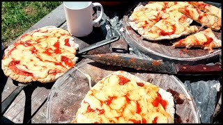 PESCA Y COCINA PIZZA CASERA A LA PARRILLA MIENTRAS PESCAMOS PEJERREY