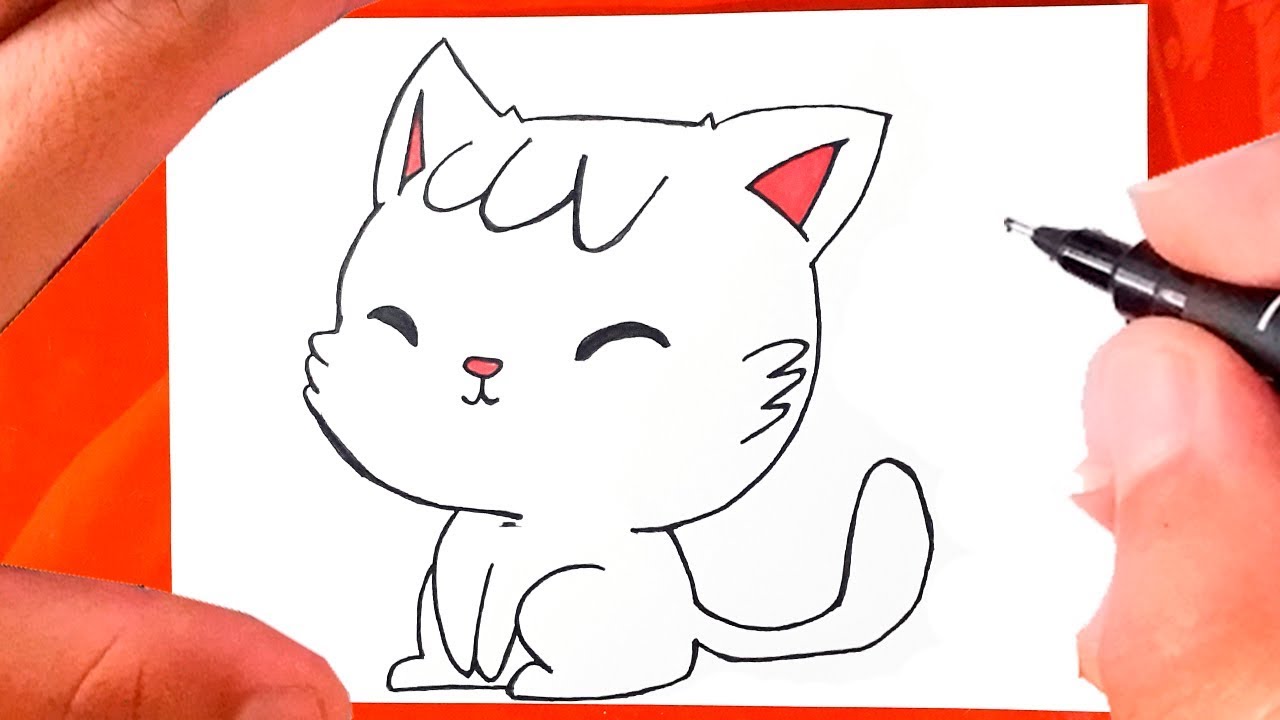 COMO DESENHAR UM GATINHO FOFINHO, HOW TO DRAW A CAT