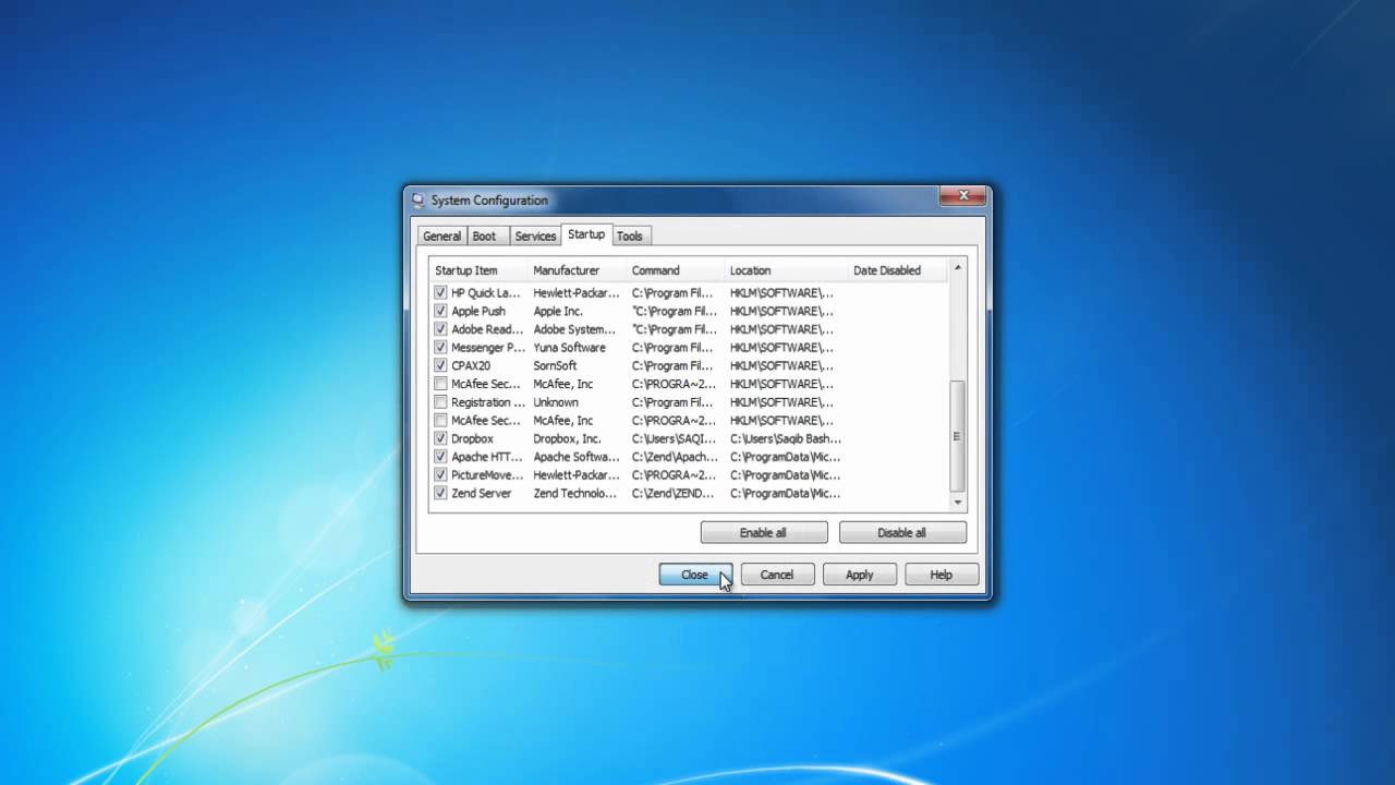 How to Change the Startup Programs in Windows 7 - YouTube