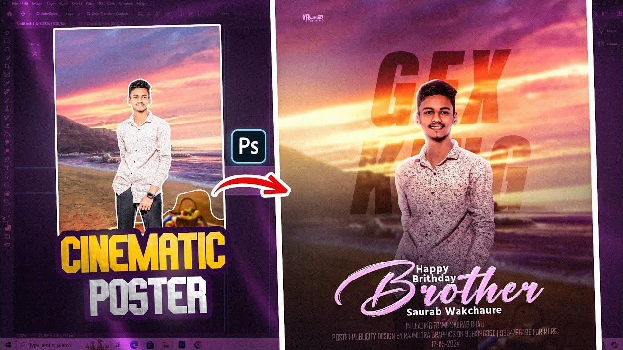 Birthday Banner Editing (Mobile+Pc) | Cinematic Birthday Banner Editing ...