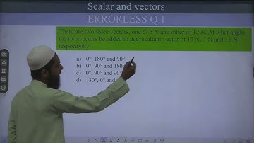 1 | There are two force vectors, one of 5 N and other of 12 N. at what angel the two vectors be adde