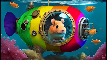 Hamster in Rainbow Submarine | DIY Hamster Maze with Traps