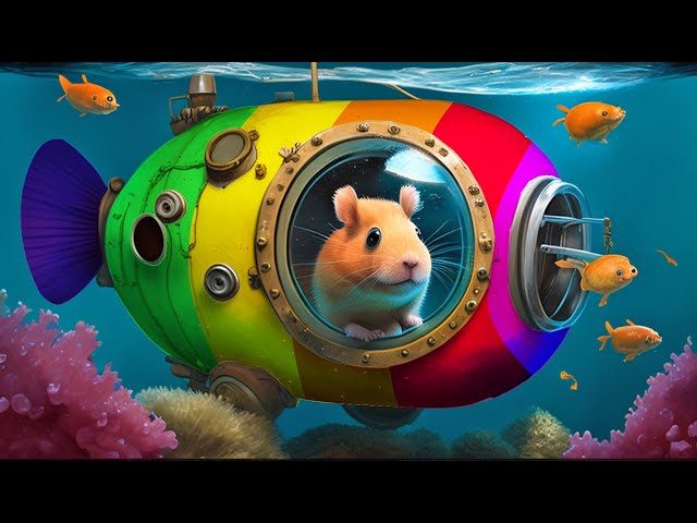 Hamster in Rainbow Submarine | DIY Hamster Maze with Traps class=