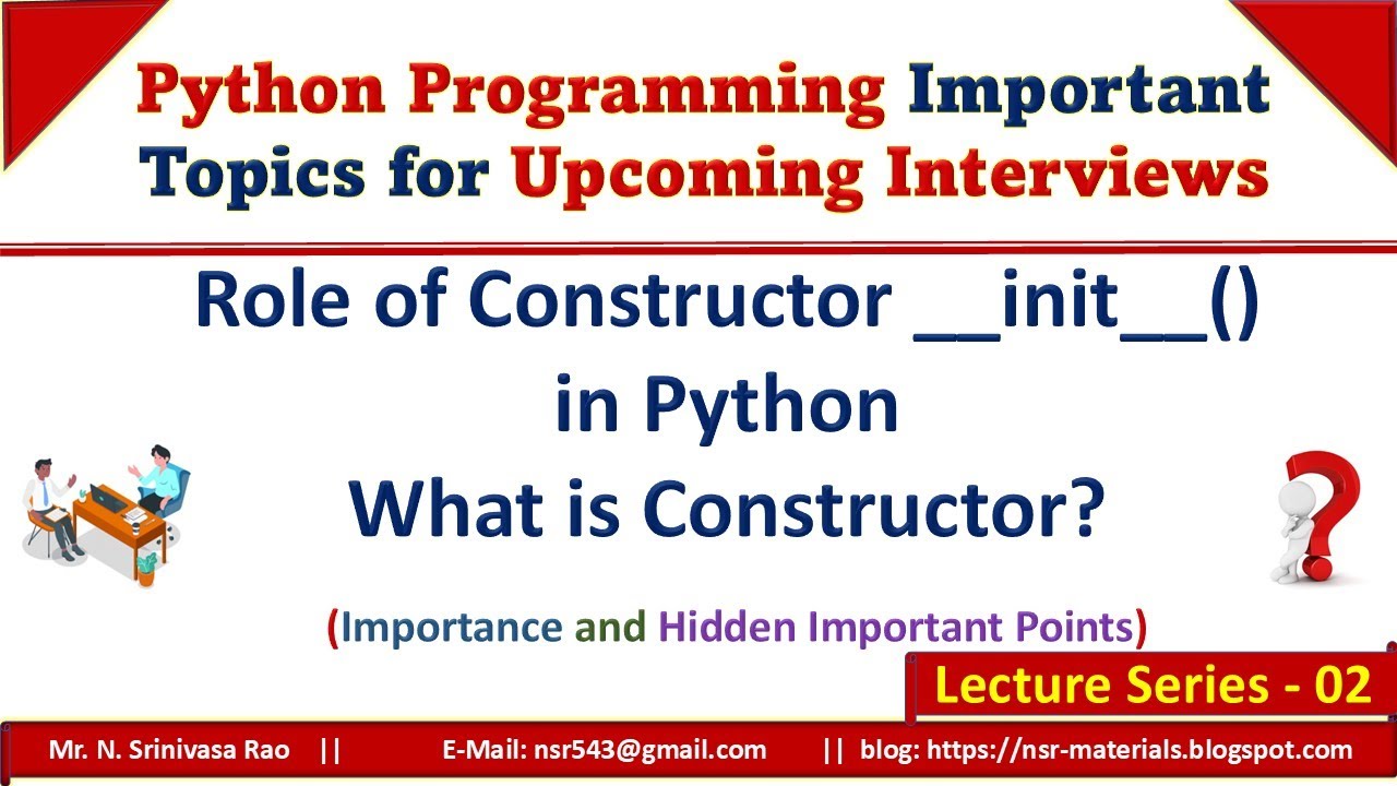 The Role of Constructor in Python || __init__(self): importance in ...