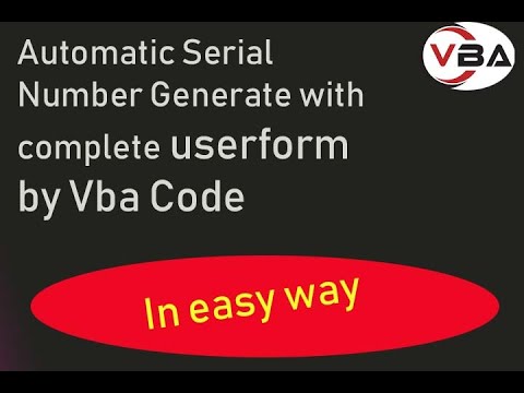Auto Serial Number in Excel | How to Auto Serial Number Vba - YouTube