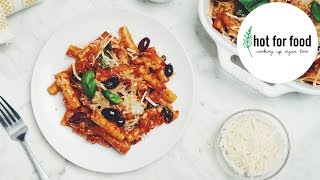 VEGAN BAKED PUTTANESCA ZITI | hot for food