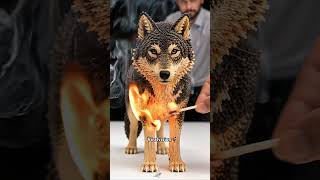Fire wolf 🐺 😳|| #aigenerated #satisfying #shorts