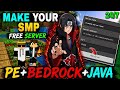 Minecraft PE+BEDROCK+JAVA How To Make FREE Minecraft Server 24/7 | Aternos SMP Server