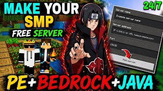 Minecraft PE+BEDROCK+JAVA How To Make FREE Minecraft Server 24/7 | Aternos SMP Server