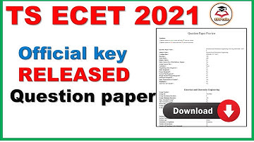 TS ECET 2021 Question paper and Key Released | Download from link| Edutalks