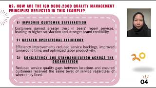 GROUP 1: CASE STUDY OF ISO 9000 AND SEARS QUALITY MANAGEMENT SYSTEM