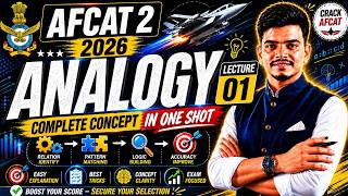 AFCAT 2 2026 Reasoning | Analogy Tricks & Concepts | Lecture 01 | Most Expected Questions