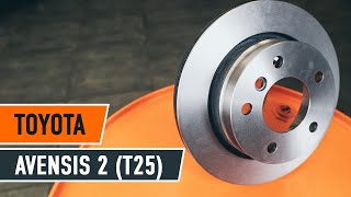 Cómo reemplazar Pastilla de freno TOYOTA AVENSIS (T25_) - tutorial