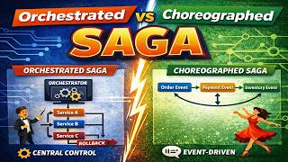 Saga Pattern Explained | Orchestrated vs Choreographed Saga in Microservices