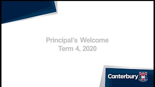 Principal's Welcome Term 4, 2020
