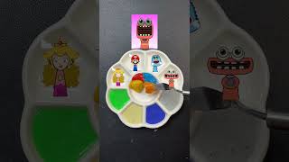 Sprunki OC NUMBERBLOCKS VS Super Mario Colour Mixing Battle #satisfying #art #colourmixing #colors