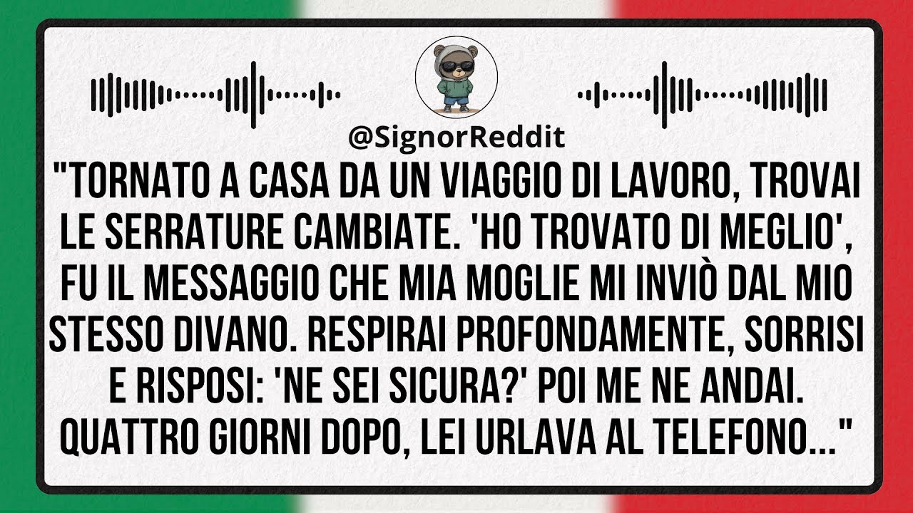 Sono tornato da un viaggio di lavoro e ho scoperto che mia moglie aveva cambiato le serrature.