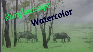 Simple Landscape | Watercolor | Painting | Tutorial | Art