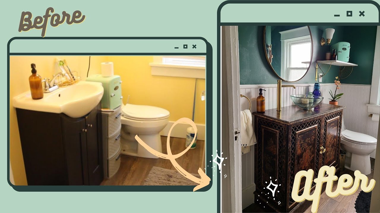 Small Bathroom Makeover YouTube