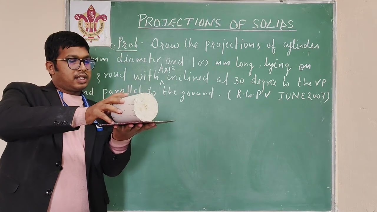 Projections of Solids CYLINDER B Tech First Year RGPV EG/ED (BT105) by Prof Shivendra Singh SIRT ❤🙏