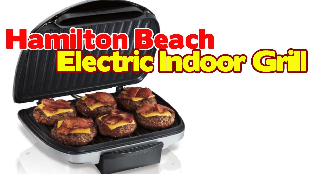 Hamilton Beach Electric Indoor Grill Nonstick Easy Clean Plates