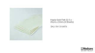 Hapla Gold Felt 22 5 x 45cm x 2mm 4 Sheets 09 131 8476