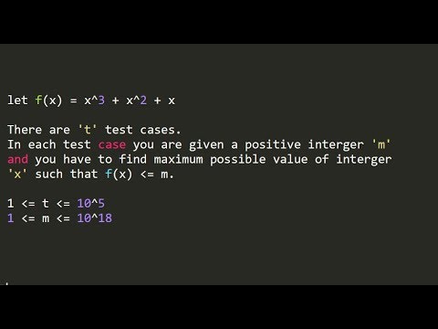 Binary search applied on increasing(monotonic) function [Tutorial].