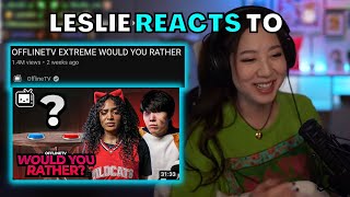 Leslie reacts to OTV's new video (OfflineTV's Extreme Would You Rather)