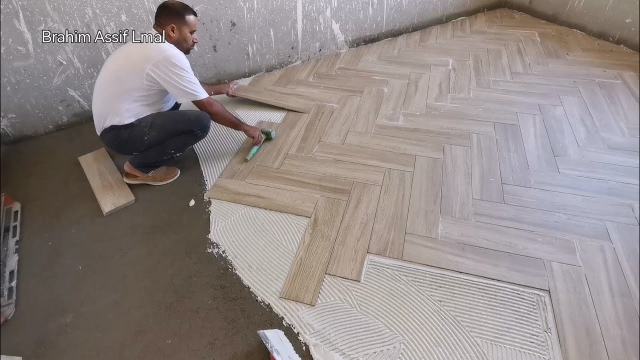 New technique of installing faux parquet تقنية جديدة تركيب فو باركي Brahim Assif Lmal
