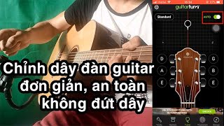 Hướng dẫn lên dây đàn guitar bằng điện thoại với guitar tuna