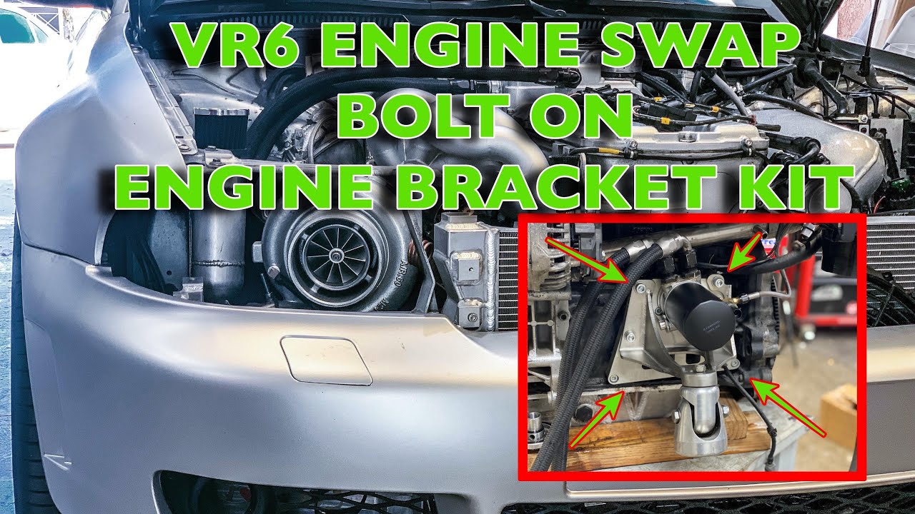24v VR6 AUDI SWAP BOLT ON ENGINE SWAP BRACKET KIT YouTube