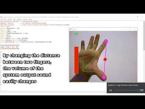 Change the volume of the system sound using the fingers-image processing in Python