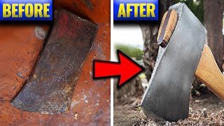 Restoring old antique axe⧸mattock-#restoration #restore #vintage