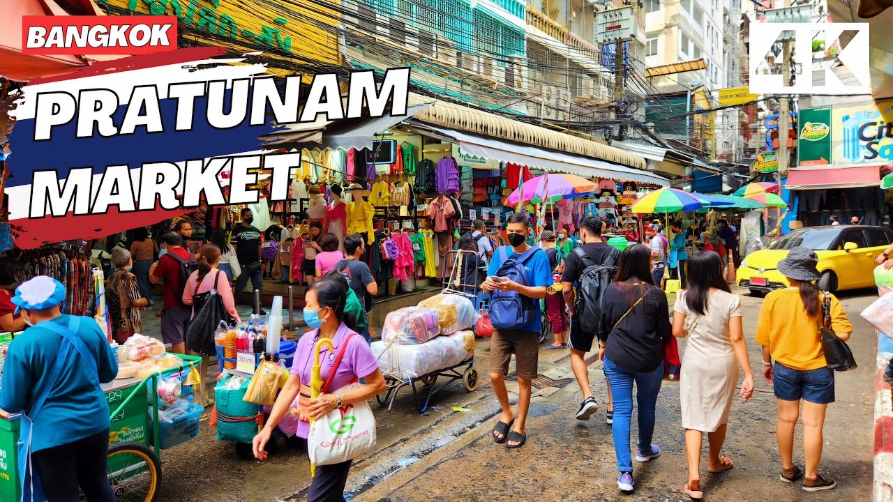 Bangkok, Thailand | Marknaden Pratunam | Uppslukande Stadsvandring 4K