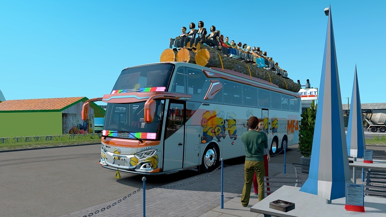 Horror Trip by Bus on Mountain Roads Loaded with Passengers Over Capacity - Euro Truck Simulator 2