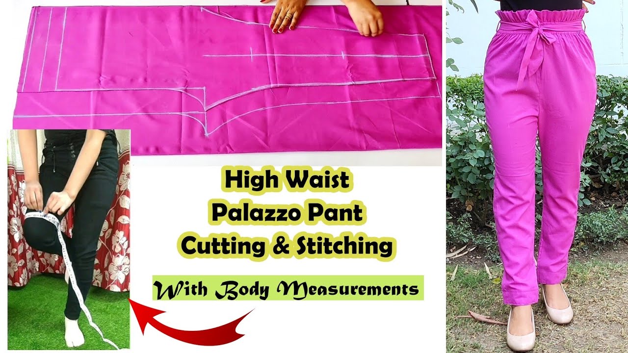 High Waist Paper Bag Pant Cutting And 