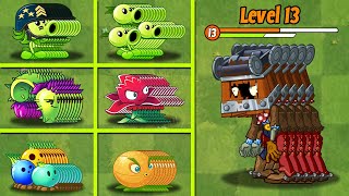 PVZ 2 Challenge - 100 Plants Max Level Vs 5 Cart-Head Zombies Level 13 - Who Will Win?
